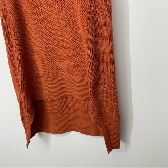 The Limited Solid Orange Wide Knit Sleeveless Crewneck Sweater Tunic Size Medium - Picture 5 of 12
